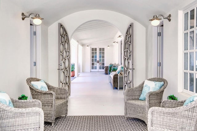 interior space featuring french doors