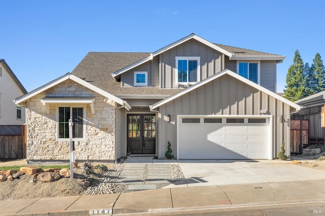 view of front of house with a garage