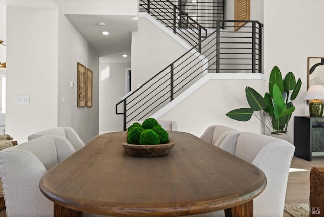 dining area featuring light hardwood / wood-style flooring