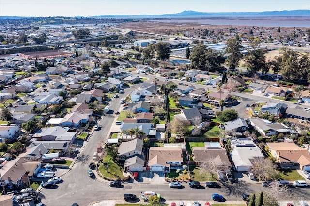 bird's eye view with a mountain view