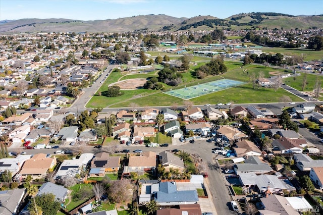 aerial view featuring a mountain view