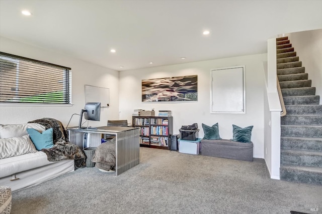 view of carpeted office