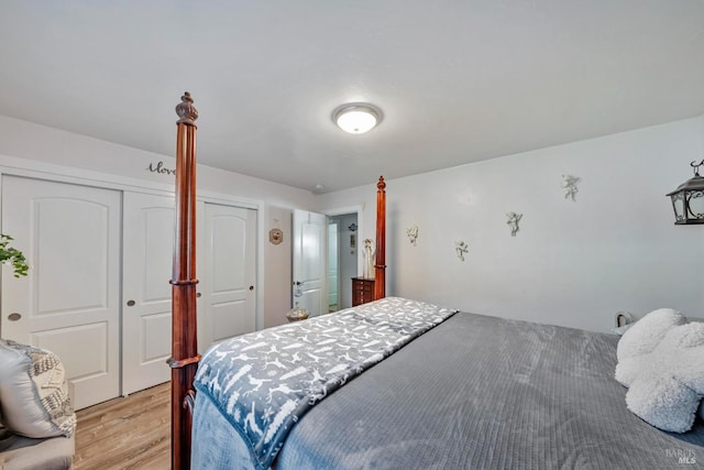 bedroom featuring light wood-type flooring