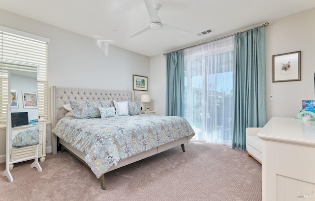 bedroom with carpet and ceiling fan