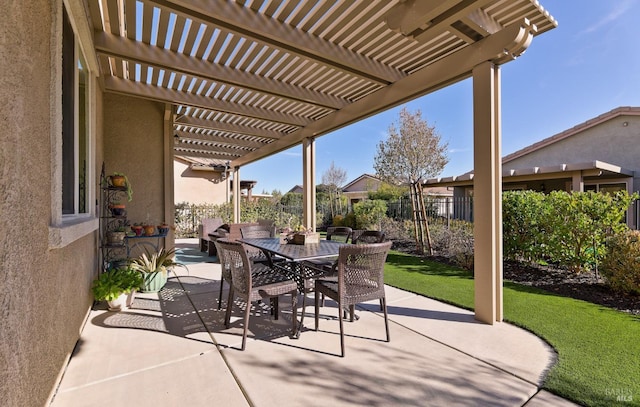 view of patio with a pergola