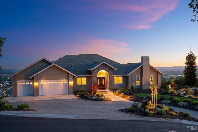 view of front facade with a garage