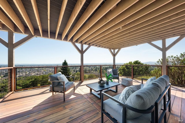 deck with an outdoor living space