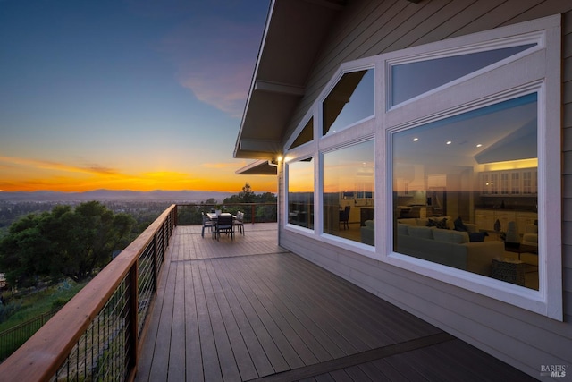 view of deck at dusk