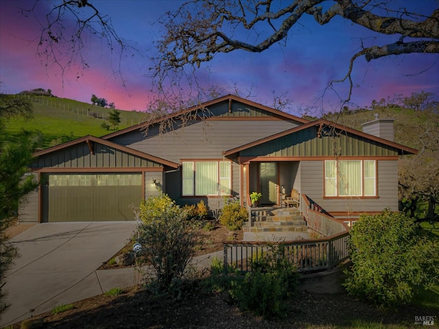 view of front of home featuring a garage