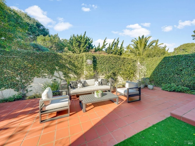 view of patio / terrace with an outdoor living space