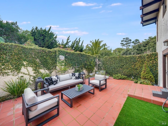 view of patio with an outdoor hangout area