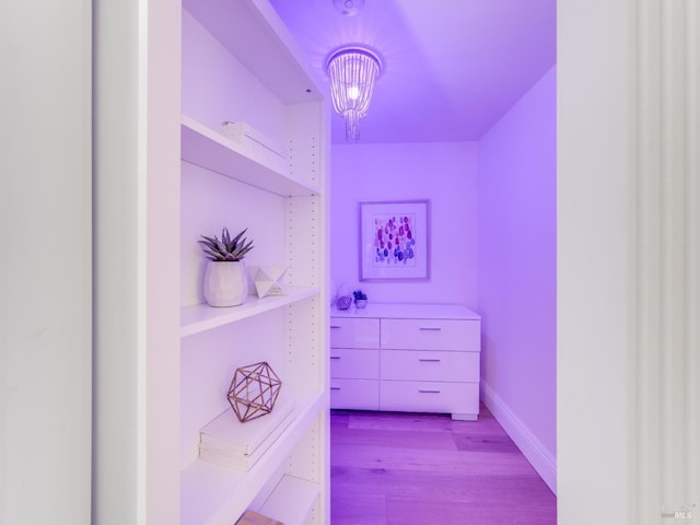 corridor featuring light hardwood / wood-style floors