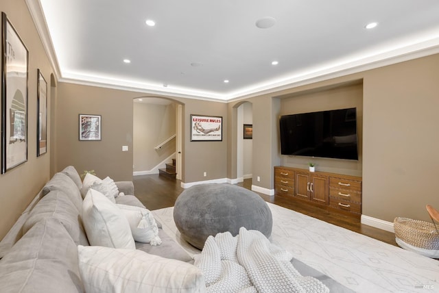 living room featuring wood-type flooring