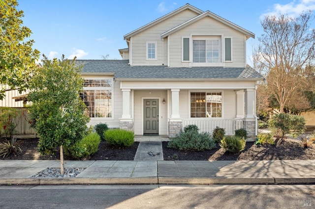 view of front of home with covered porch