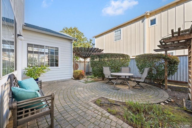 view of patio with a pergola