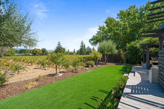 view of yard with fence