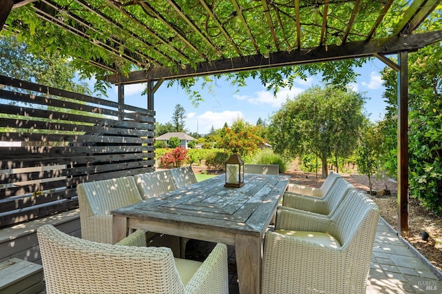 view of patio with outdoor dining area