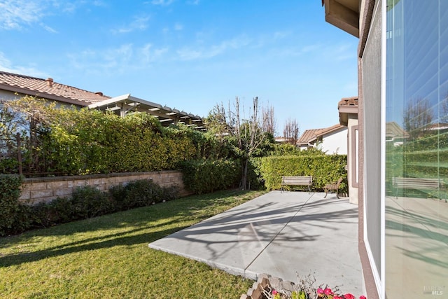 view of yard featuring a patio