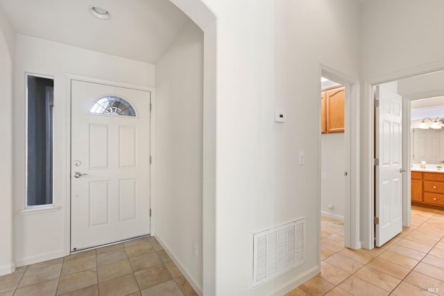 view of tiled entrance foyer