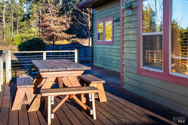40695 Roseman Creek Rd, Gualala, CA 95445 - wooden terrace with outdoor dining area