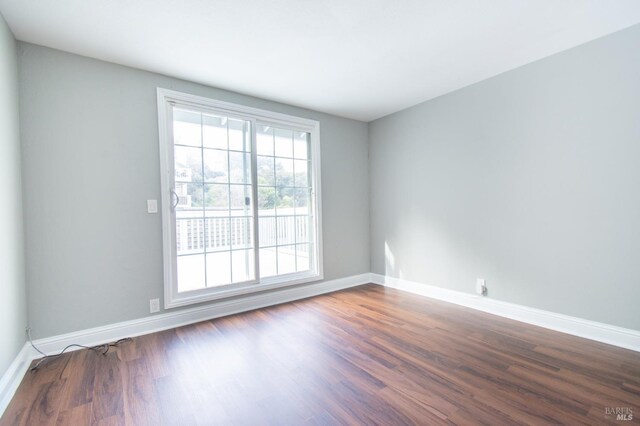 empty room featuring dark hardwood / wood-style floors