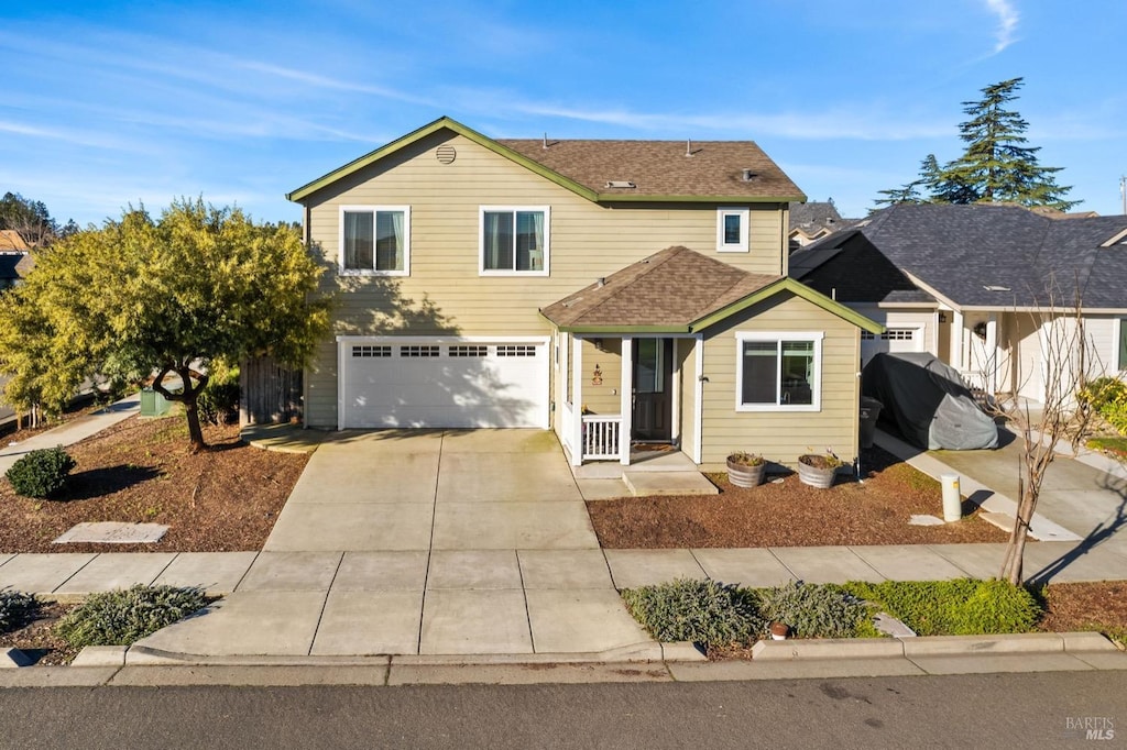 view of front property featuring a garage