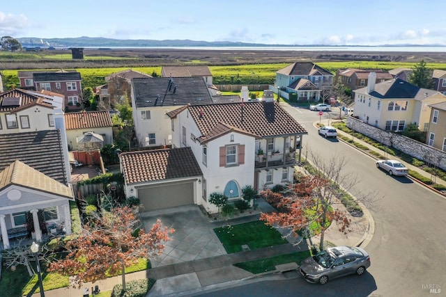 aerial view featuring a mountain view