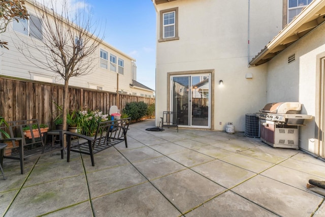 view of patio / terrace with a grill