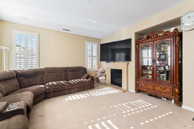 view of carpeted living room