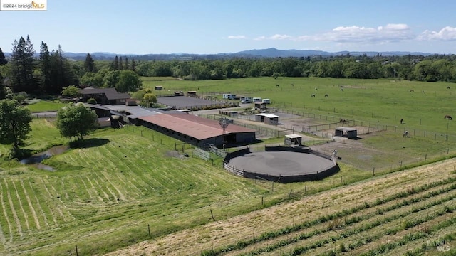 drone / aerial view with a rural view