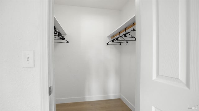 spacious closet with light wood-style flooring