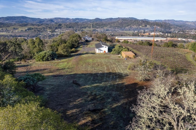 bird's eye view featuring a mountain view