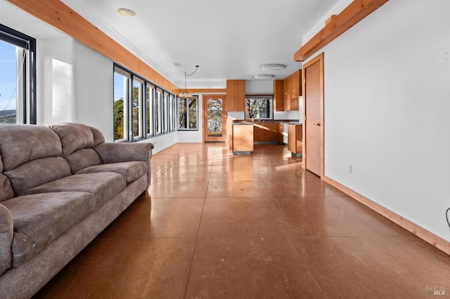 living room featuring a healthy amount of sunlight