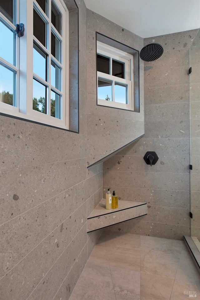 bathroom with a shower