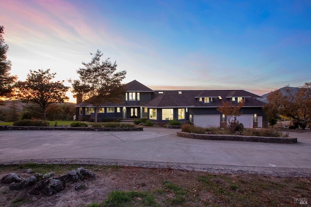 view of front of house featuring a garage