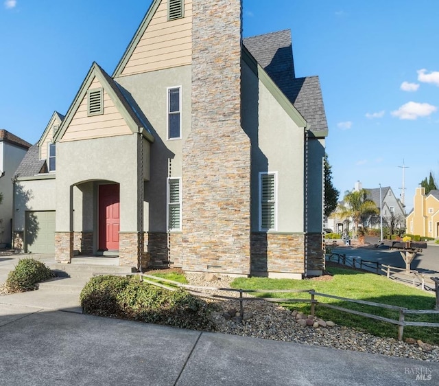 view of home's exterior featuring a garage