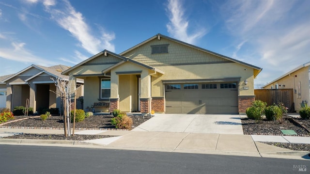 craftsman inspired home with a garage