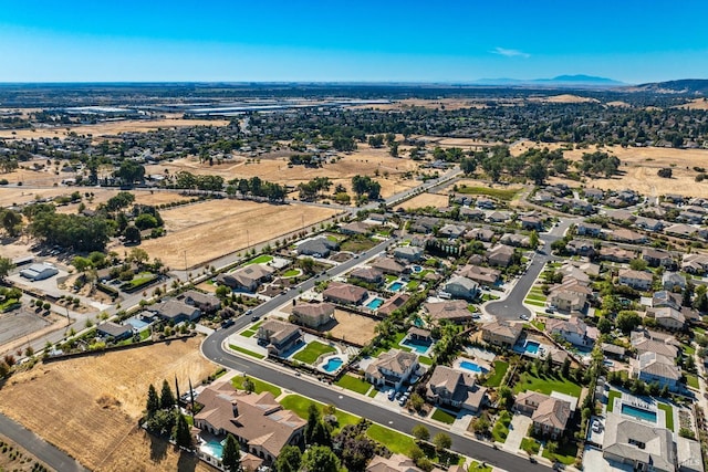 drone / aerial view with a mountain view