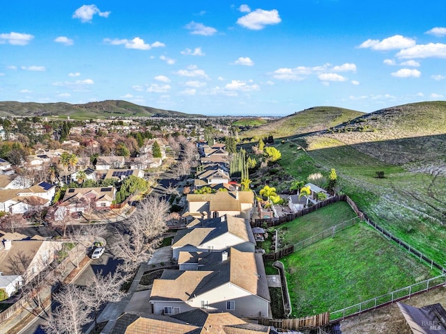 aerial view featuring a mountain view