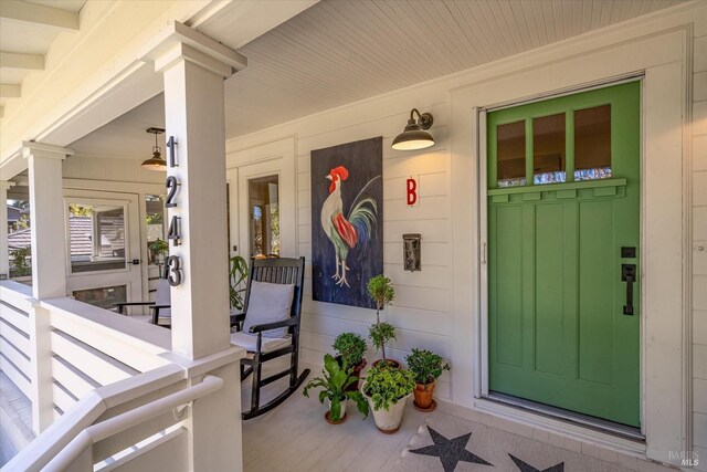 view of doorway to property