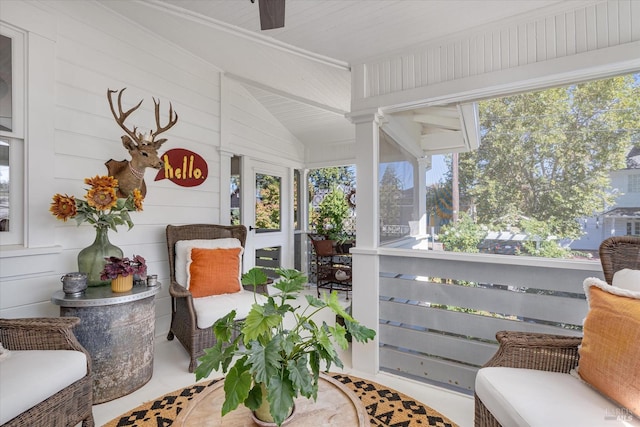 sunroom with plenty of natural light