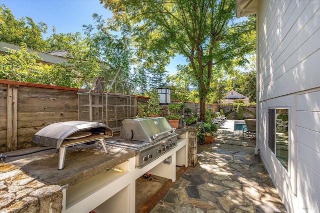 view of patio featuring grilling area