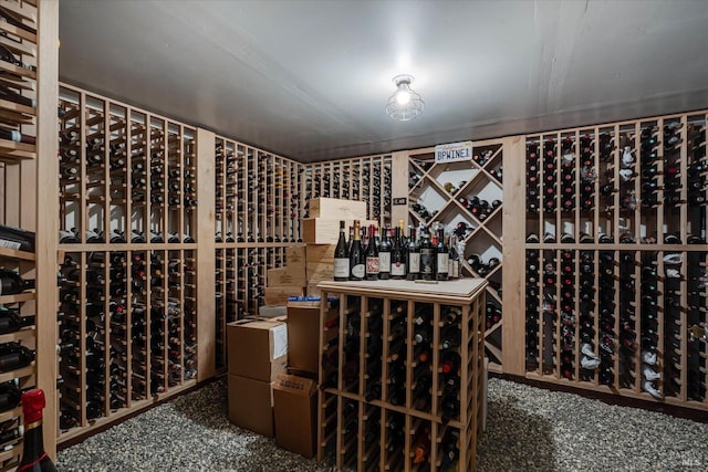 wine cellar featuring carpet floors