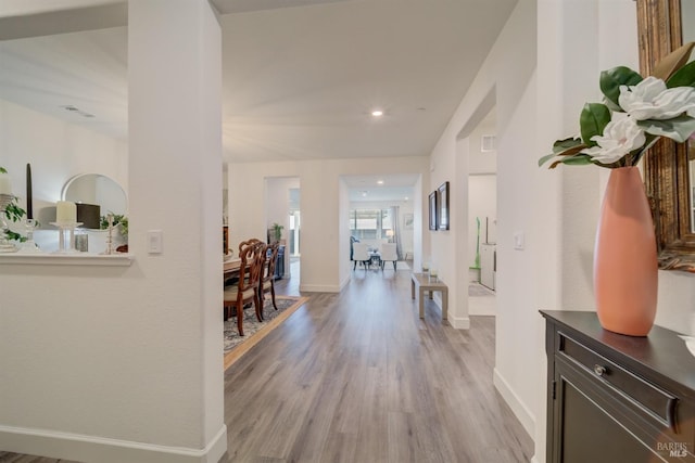 interior space featuring light wood-type flooring