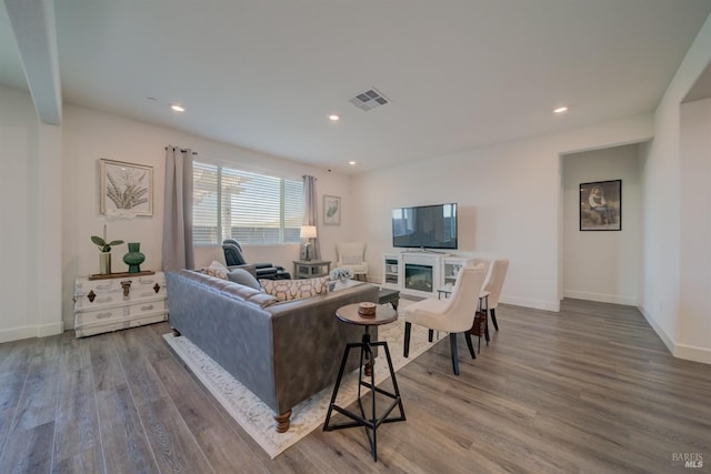 living room featuring hardwood / wood-style flooring