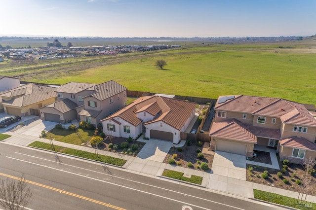 birds eye view of property featuring a rural view