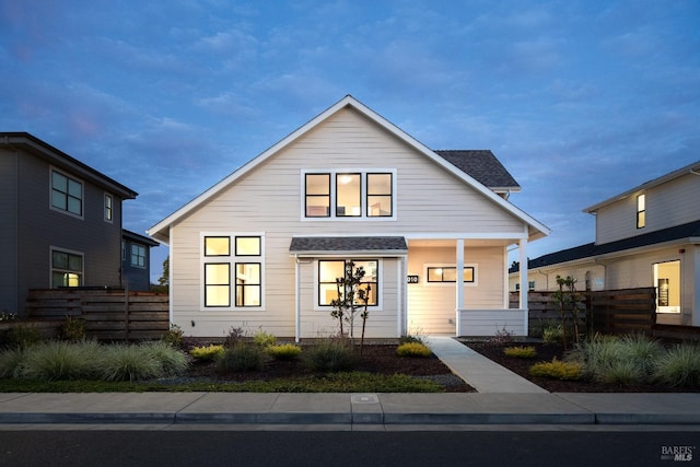 view of front of home with covered porch