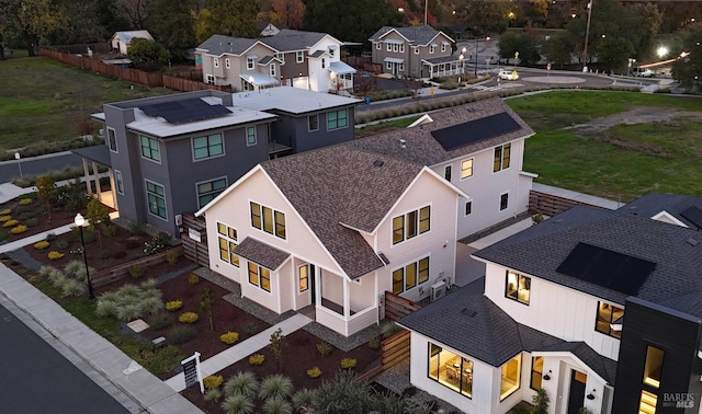 aerial view featuring a residential view