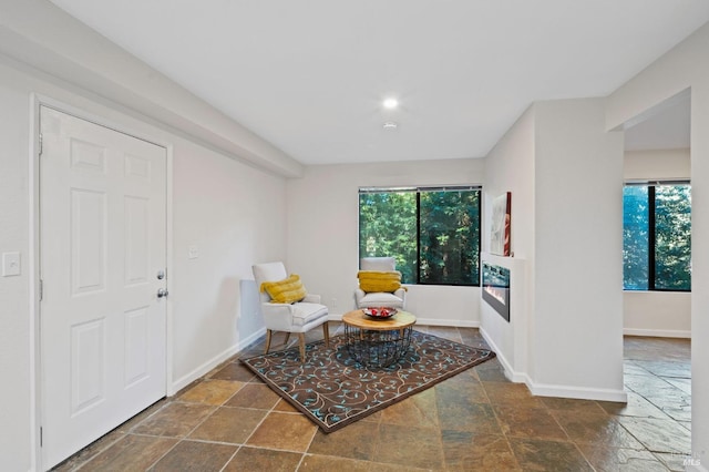 living area featuring a wealth of natural light