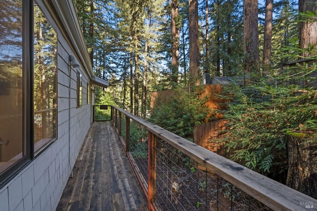deck featuring fence